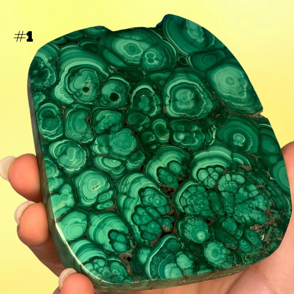 Natural Malachite Crystal Slabs LARGE | Real High Quality | Congo Mineral | Bubbly Druzy -Crystal for Healing Heart, Transformation, Success, Wellness, Manifesting