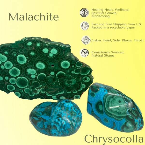 Natural Malachite Crystal Slabs LARGE | Real High Quality | Congo Mineral | Bubbly Druzy -Crystal for Healing Heart, Transformation, Success, Wellness, Manifesting