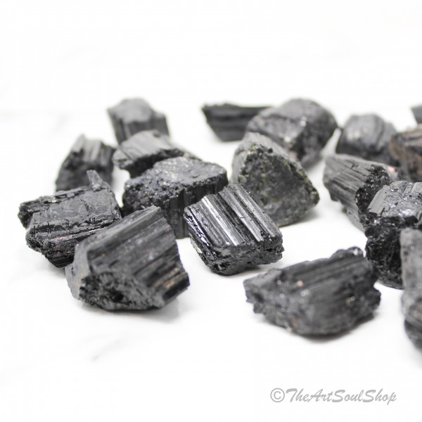 Black Tourmaline Protection Grounding Raw Tumbled Stone
