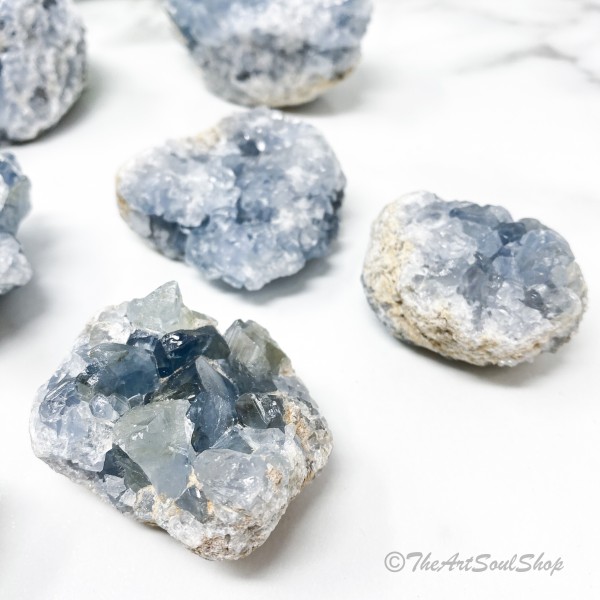 Positivity and Calmness Celestite Crystal Geode Throat Chakra