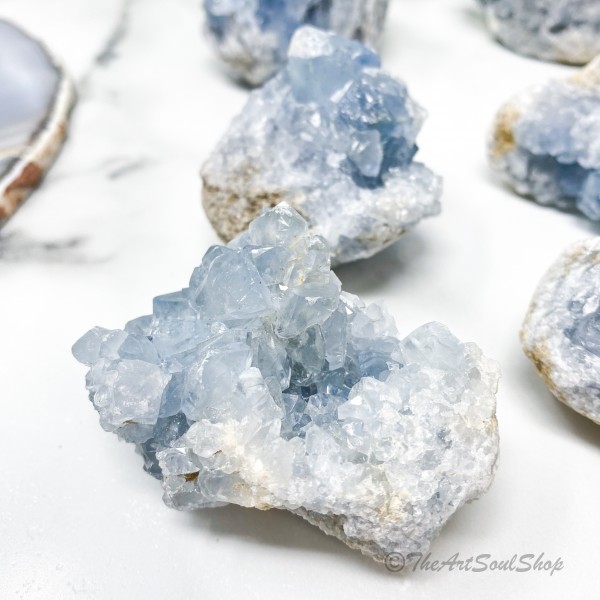 Positivity and Calmness Celestite Crystal Geode Th...