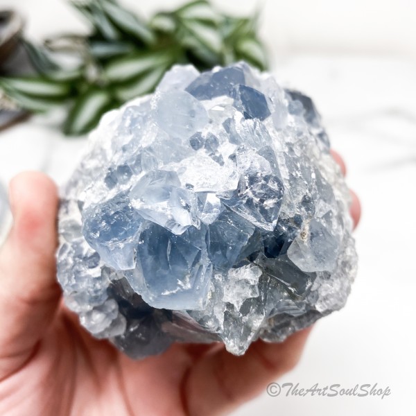 Positivity and Calmness Celestite Crystal Geode Throat Chakra