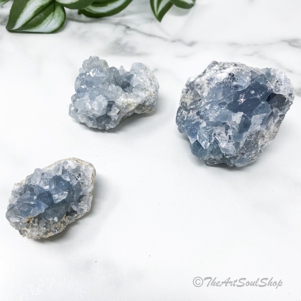 Positivity and Calmness Celestite Crystal Geode Throat Chakra