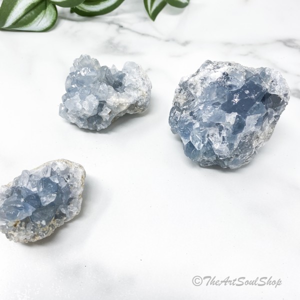 Positivity and Calmness Celestite Crystal Geode Throat Chakra