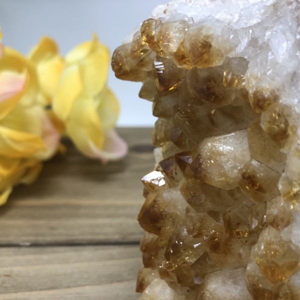 Happiness Citrine Crystal Cluster Heated