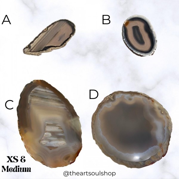 Agate Slices Natural Crystal | Harmony | Spiritual Balance - Display for Crystal Altar | Art Soul Shop