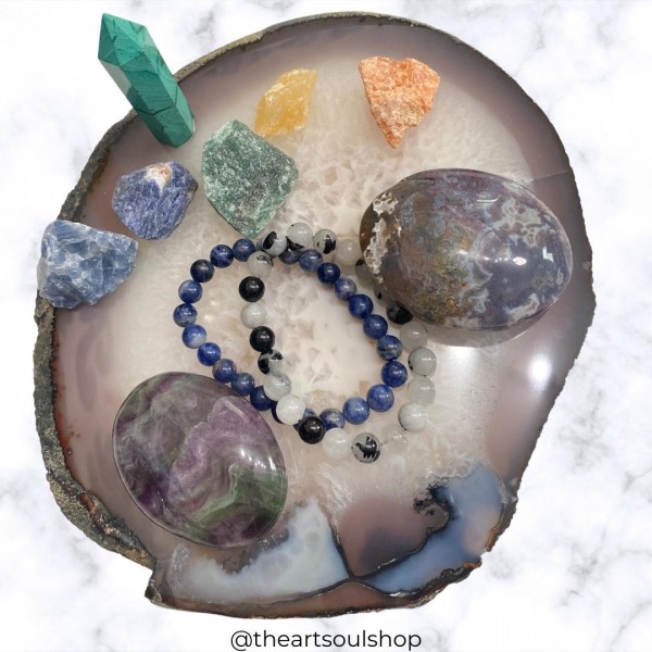 Agate Slices Natural Crystal | Harmony | Spiritual Balance - Display for Crystal Altar | Art Soul Shop