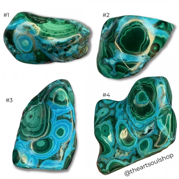 Chrysocolla Malachite Natural Rare Stone| Bright Blue & Green Mineral | Throat, Heart, Solar Plexus Chakra| Beautiful Pattern