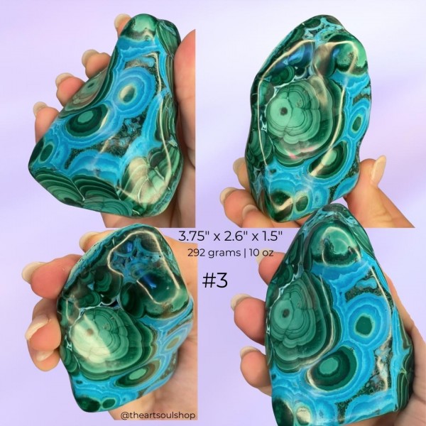 Chrysocolla Malachite Natural Rare Stone| Bright Blue & Green Mineral | Throat, Heart, Solar Plexus Chakra| Beautiful Pattern