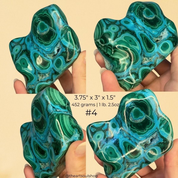 Chrysocolla Malachite Natural Rare Stone| Bright Blue & Green Mineral | Throat, Heart, Solar Plexus Chakra| Beautiful Pattern