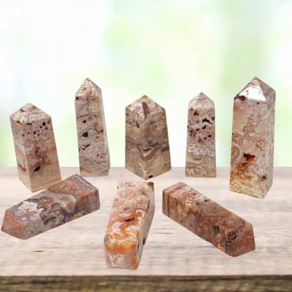 Crazy Lace Agate Tower | Laughter, Creation, Happiness Polished Point