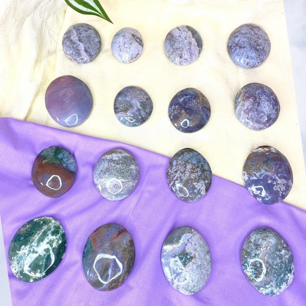 Moss Agate Palmstone | Beautiful Pastels | Natural Crystal Healing 