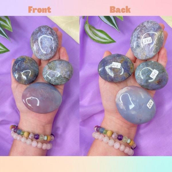 Moss Agate Palmstone | Beautiful Pastels | Natural Crystal Healing 