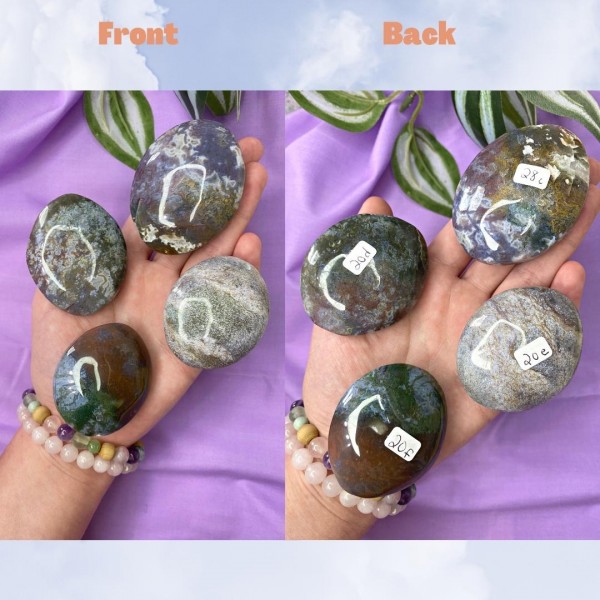 Moss Agate Palmstone | Beautiful Pastels | Natural Crystal Healing 