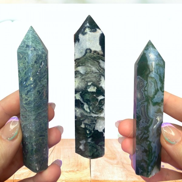 Moss Agate Towers | Bright Color Blues and Green | Natural Crystal Healing 