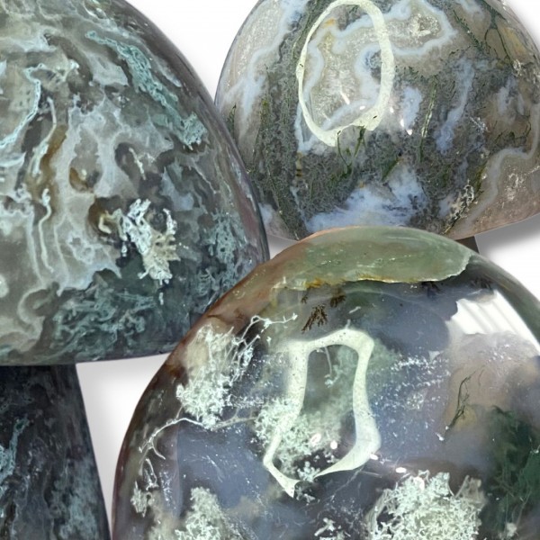 Moss Agate Mushroom Carving | Veiny Top Quality | Natural Crystal Healing 