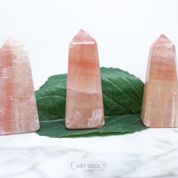 Red Calcite Joy, Love, Energy,  Soothing, Cleansing Rose Calcite Tower