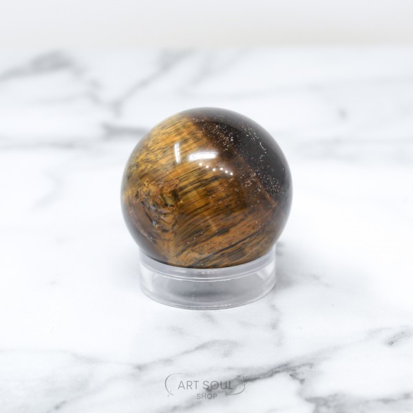 Tigers Eye Sphere for Confidence Boost, Intuition, Happiness, Strength