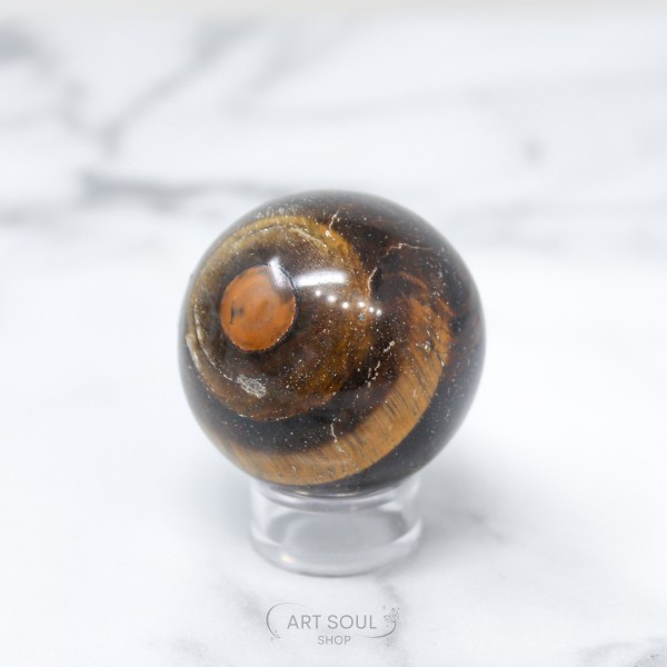 Tigers Eye Sphere for Confidence Boost, Intuition, Happiness, Strength
