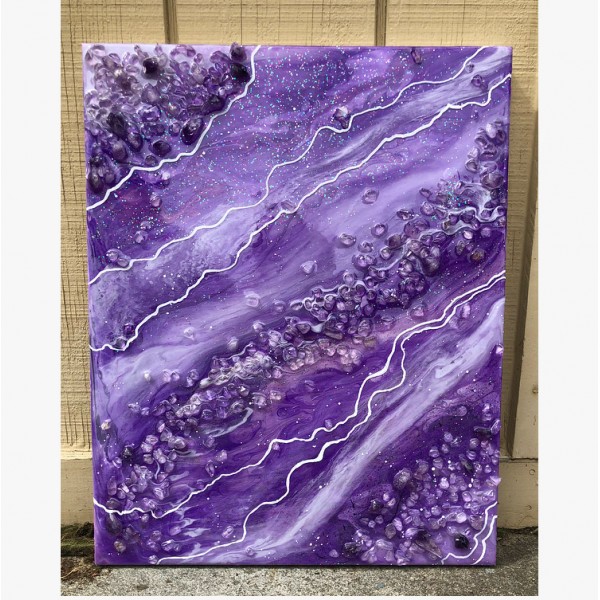 Amethyst Resin Geode Painting 