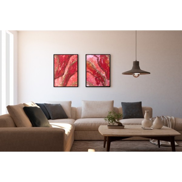 Red Sacral Energy Crystal Geode Painting 