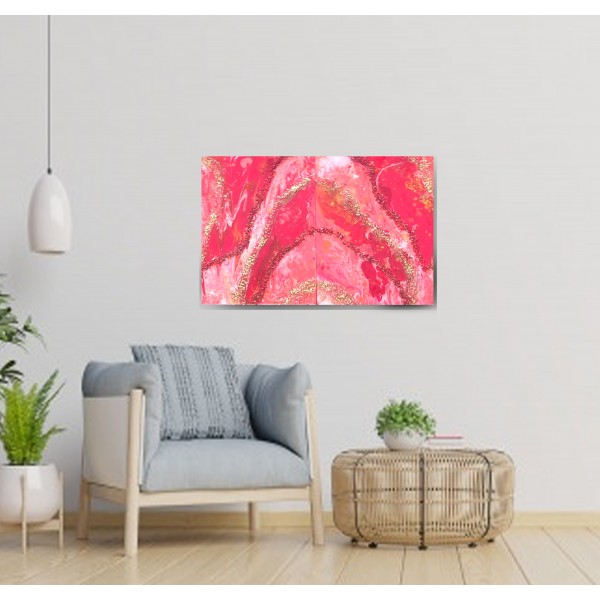 Red Sacral Energy Crystal Geode Painting 