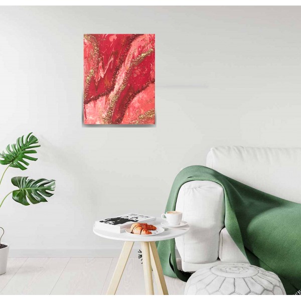 Red Sacral Energy Crystal Geode Painting 